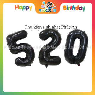 Bóng phao số 40cm đen mừng sinh nhật hpbd