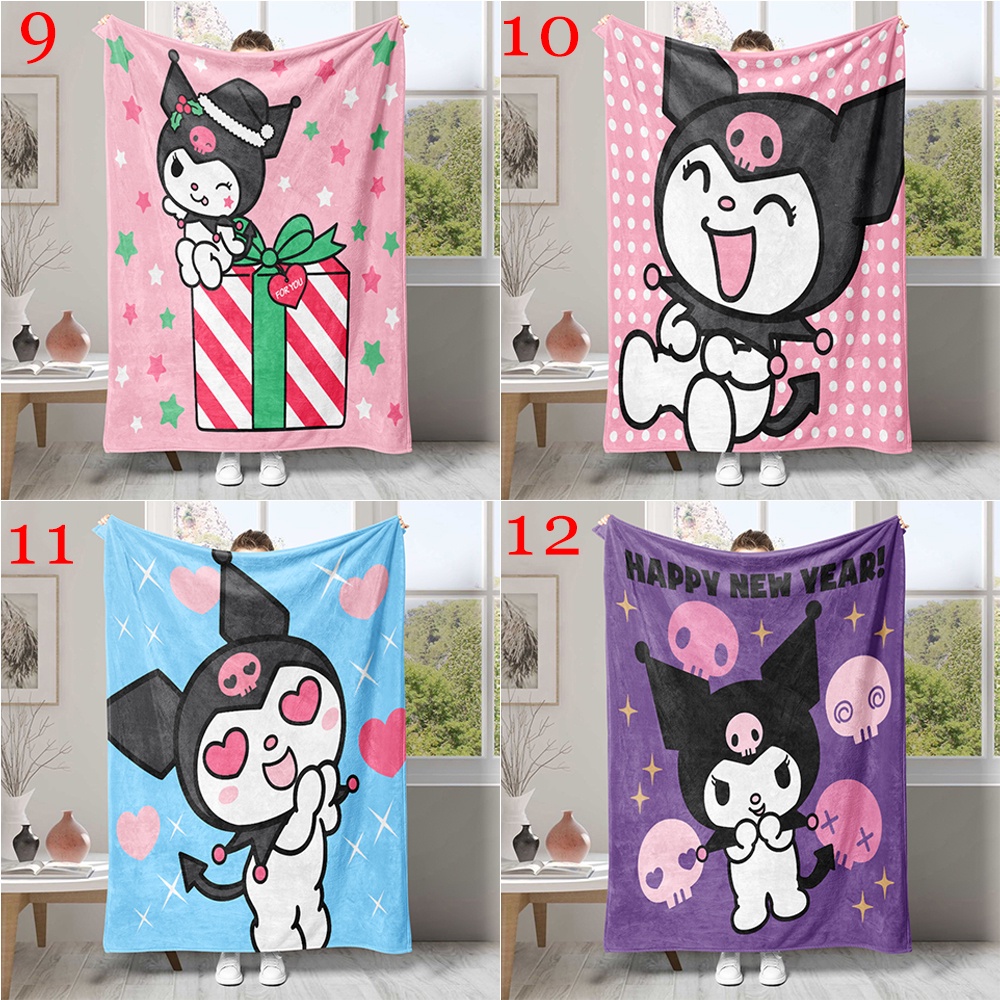 Dễ Thương Chăn flannel In Hình kuromi Hoạt Hình Đáng Yêu