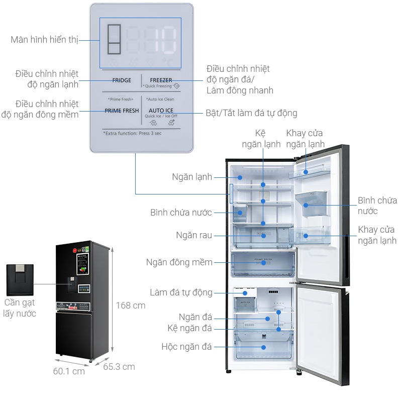 Tủ lạnh Panasonic Inverter 300 lít NR-BV331WGKV 2022