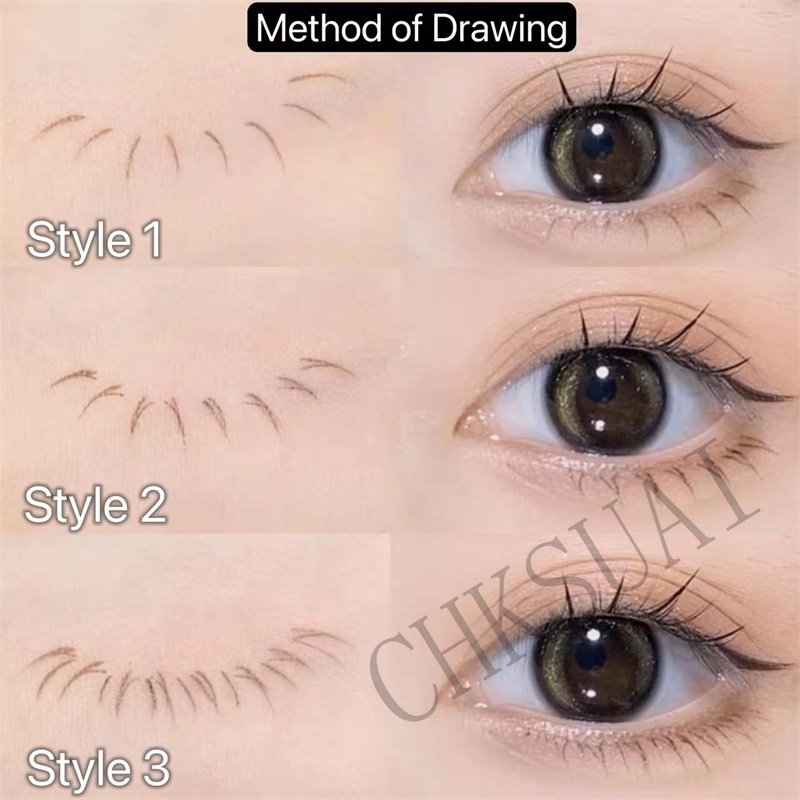 Bút kẻ mắt HUAQING hai đầu dạng lỏng lâu trôi chống thấm nước không nhòe