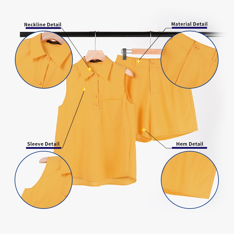 Zanzea Set Áo Sát Nách Khóa Kéo Trước Sau Và Quần Short Lưng Thun Màu Trơn Phong Cách Hàn Quốc Cho Nữ | BigBuy360 - bigbuy360.vn