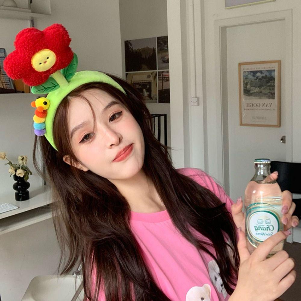 Jiu Băng Đô Cài Tóc Bằng Vải Bông Hoa tulip Sâu Hạt Đậu Phong Cách Hàn Quốc Làm Đạo Cụ Chụp Ảnh