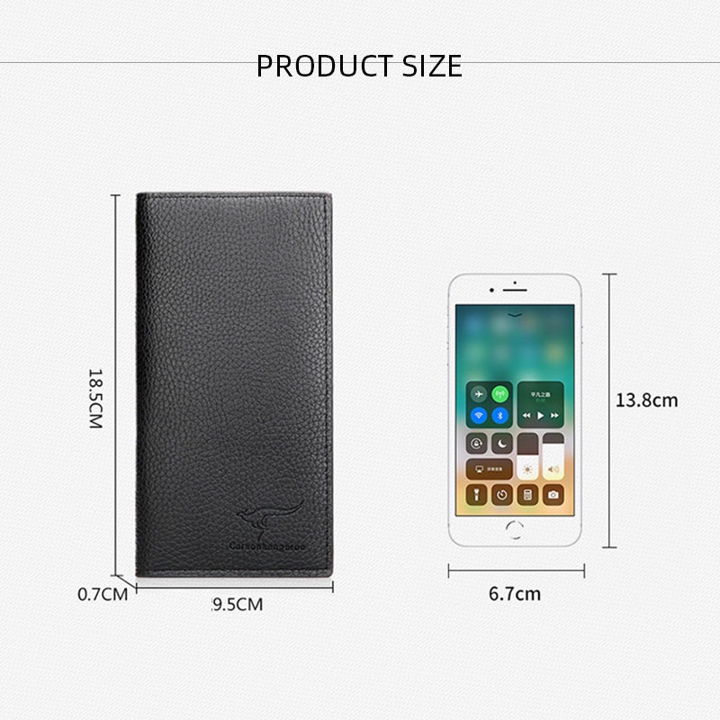 Elacent Ví Da Mềm Dáng Dài Thời Trang vintage Cho Nam