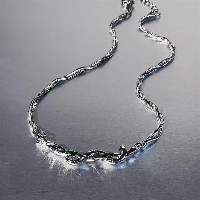 Vòng cổ Hợp Kim Hình Rắn Đính Đá Thời Trang Cho Nữ
