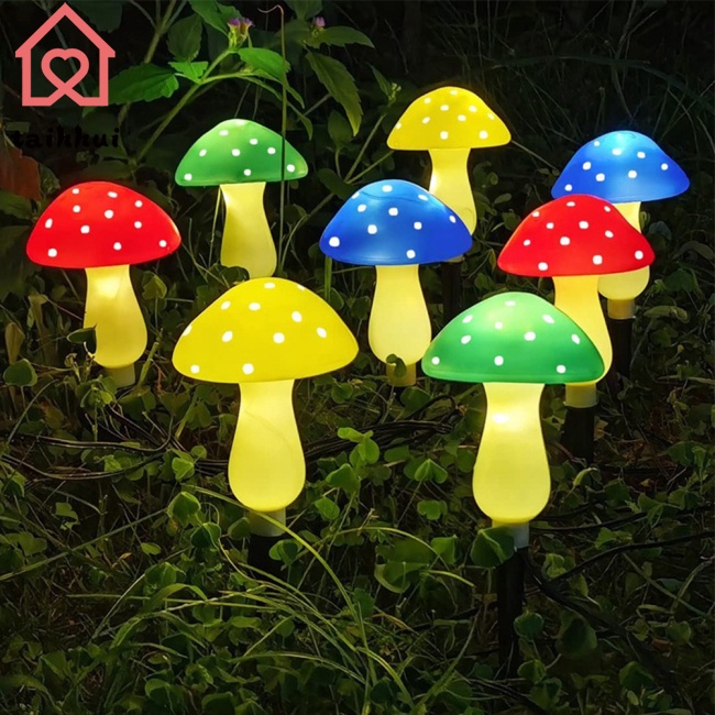 Dây Đèn led Hình Nấm Trang Trí Sân Vườn Sử Dụng Năng Lượng Mặt Trời