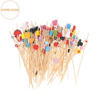 Set 100 Nĩa Tre Ăn Trái Cây Hình Lá Xương Rồng Dễ Thương