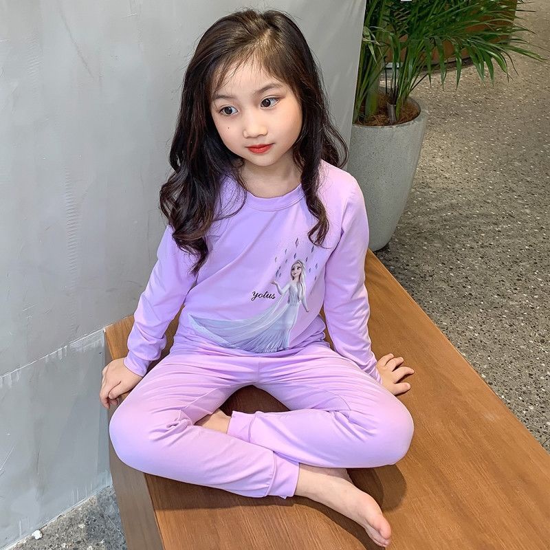 Bộ Đồ Ngủ cotton Tay Dài Dễ Thương Cho Bé Gái