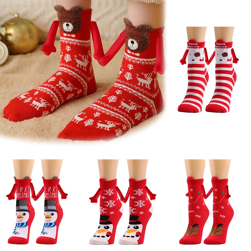 Vớ cotton Ống Trung in Hình Đôi Mắt Hoạt Hình Vui Nhộn Dễ Thương Có Từ Tính Cho Nam Nữ