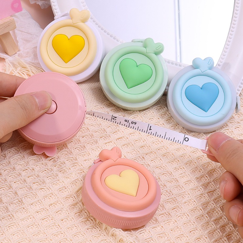 Thước Cuộn 1.5m Màu macaron mini Dễ Thương Di Động Đo Chiều Cao Cho Thợ May