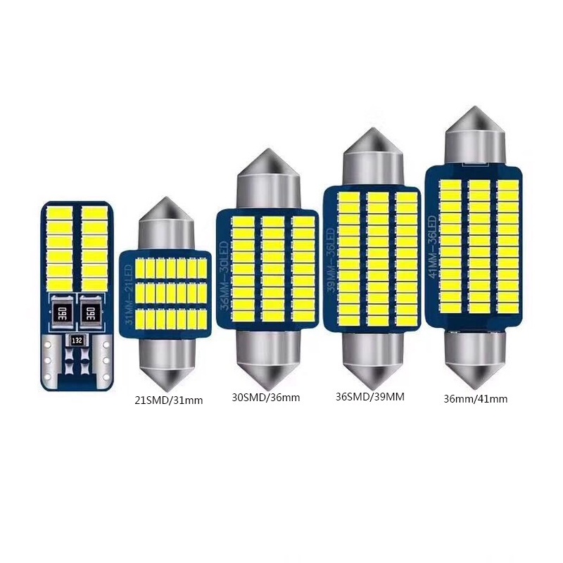 Đèn led t10 w5w 31mm 36mm 39mm 41mm Ánh Sáng Trắng Dành Cho Ô Tô
