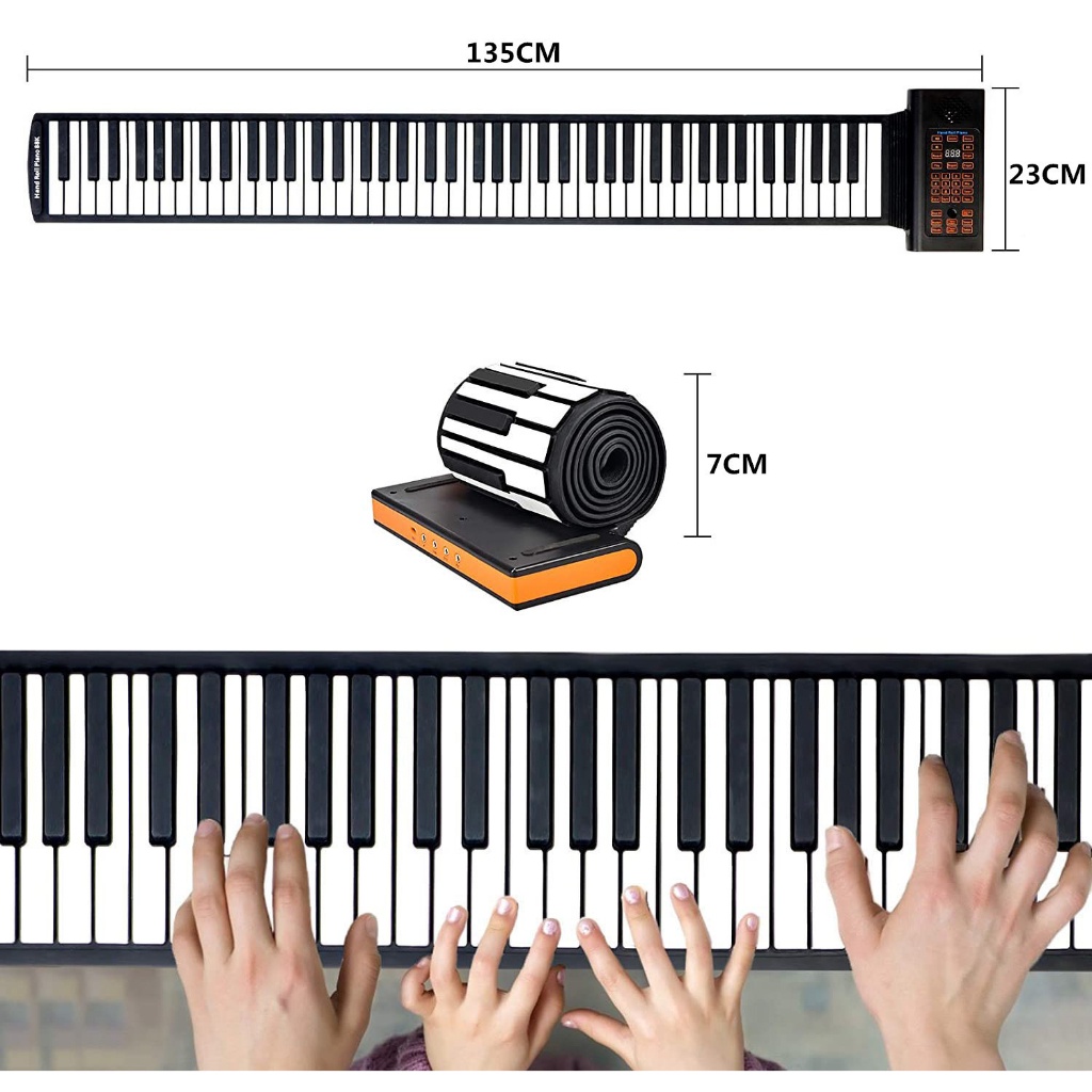 Piano Phím Cuộn xếp gọn hỗ trợ bluetooth - hàng cao cấp