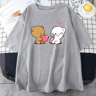 Mới Áo Thun cotton Tay Ngắn In Họa Tiết milk and mocha Cổ Điển Thời Trang Mùa Hè 2022 Dành Cho Nam Và Nữ