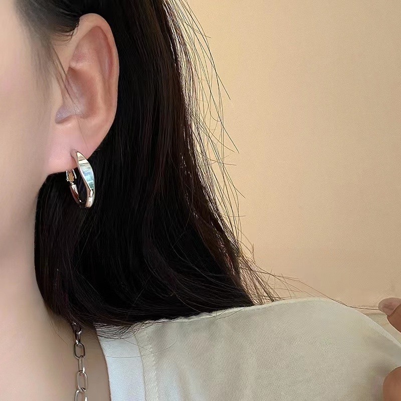 JOJO COCO Khuyên Tai Tròn Mạ Bạc 925 Thời Trang Cá Tính Cho Nữ