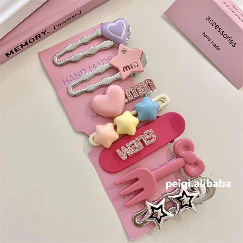 Bộ Kẹp Tóc Mái Màu Kẹo Dễ Thương Cho Bé Gái