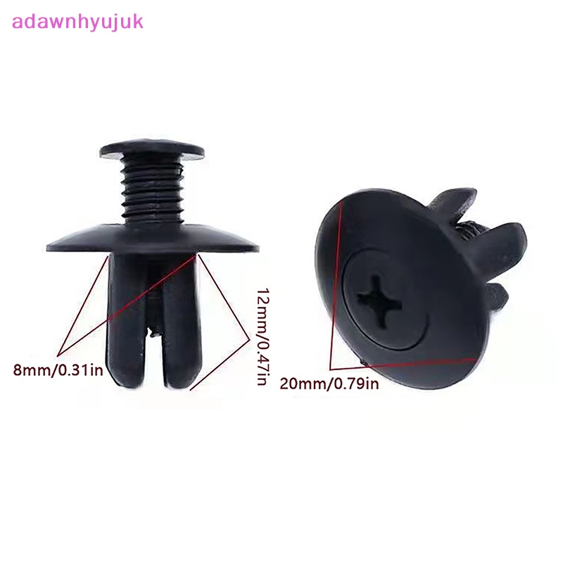 FENDER Set 50 / 100 Đinh Tán Nhựa 8mm Màu Đen Chuyên Dụng Cho Xe Hơi trx680 trx650 vn