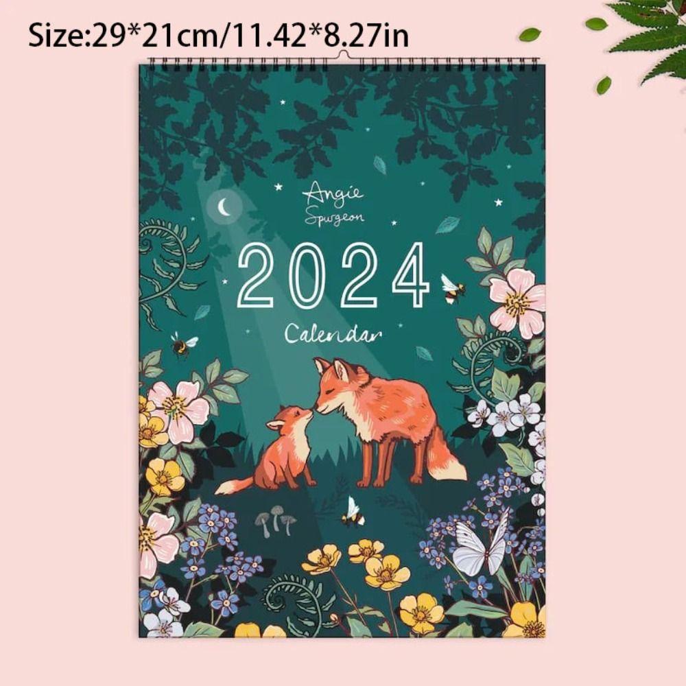 Lịch 2024 treo tường UUMIR bằng giấy họa tiết hoang dã trang trí năm mới sáng tạo