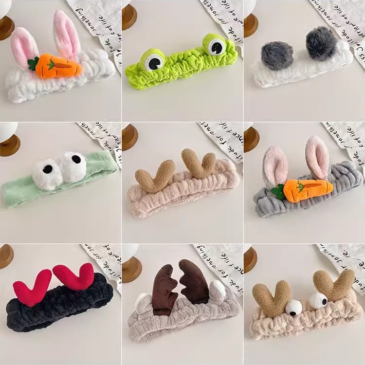 Băng Đô Cài Tóc Vải Bông Phong Cách Hàn Quốc Dễ Thương Dành Cho Nam Nữ Rửa Mặt