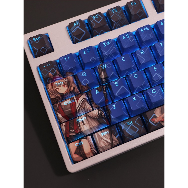 Angelina Ajimu Keycaps Cherry Profile Arknights Anime PBT DYE SUB Bàn Phím Cơ Keycap