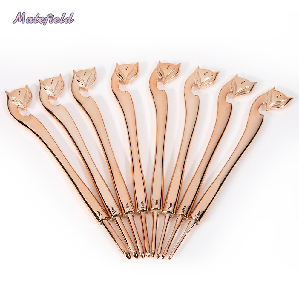 Bộ 8 Kim Đan Móc Len Hình Cáo Vàng diy