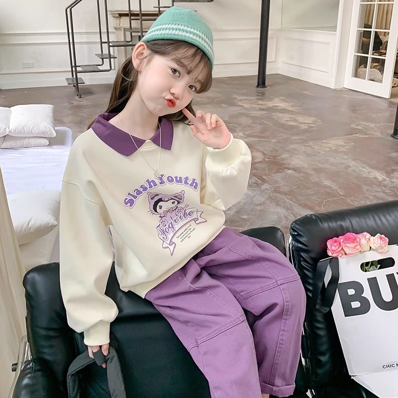 Áo Thun polo Mỏng Tay Dài Phong Cách Thời Trang Mùa Thu 2023 Mới Cho Bé Gái