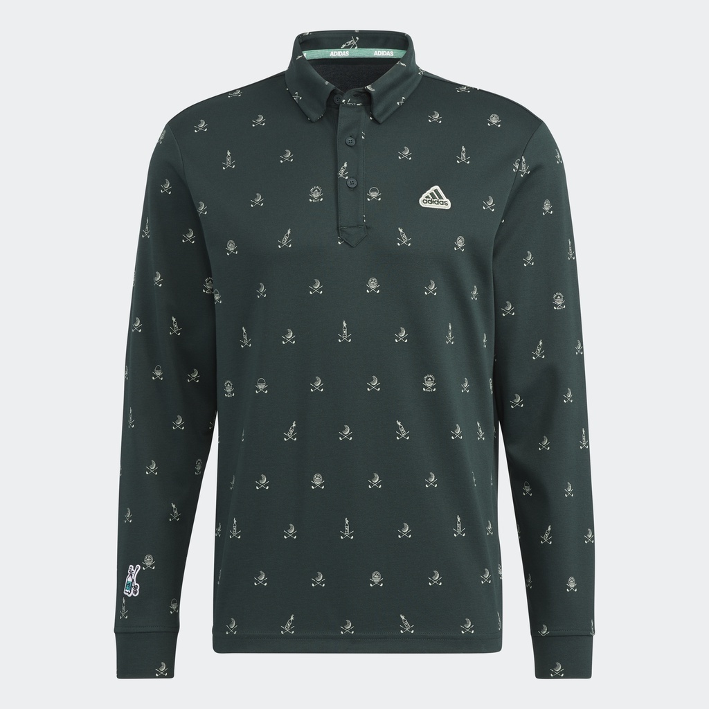 adidas Đánh gôn Áo Polo Dài Tay Monogram Play Green AEROREADY Nam màu xanh lá HG5788