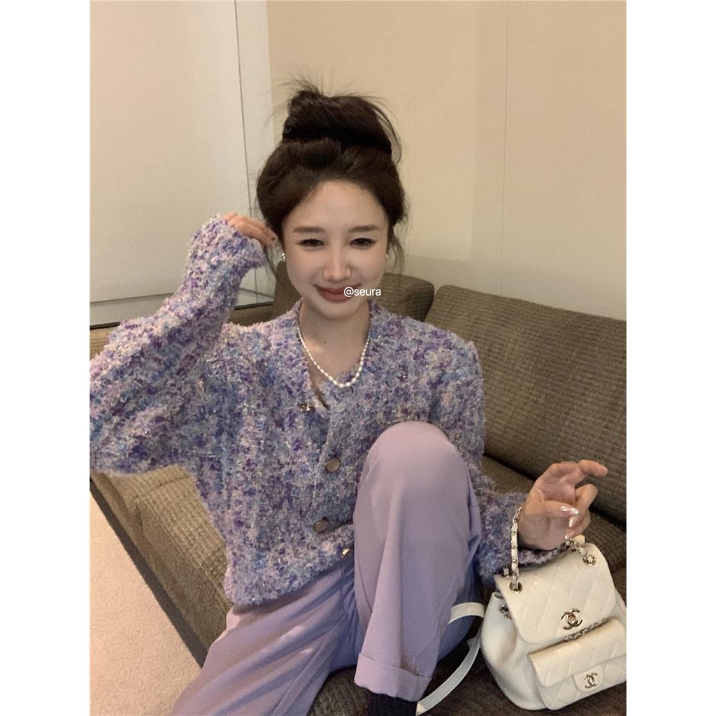 Áo Khoác cardigan Dệt Kim Tay Dài Dáng Rộng Thời Trang Thu Đông 3n