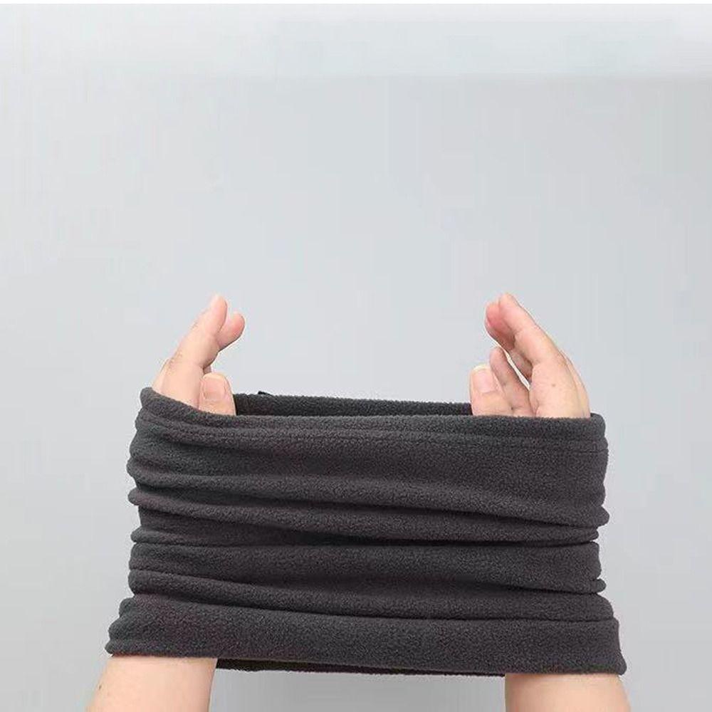 Lucky Khăn Choàng Cổ Dày Dặn Có Dây Rút Che Phủ Mặt Đa Năng Giữ Ấm Mùa Đông Chống Gió Màu Trơn Dành Cho Nam Nữ