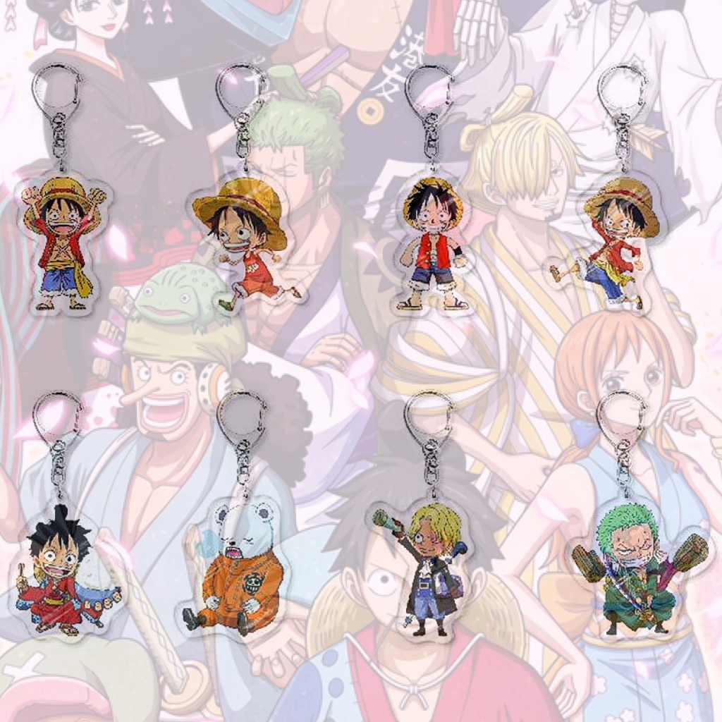 Móc Khoá One Piece Luffy Zoro Sanji Chopper Cute Dạng Anime Gắn Xe Máy Ô Tô Cặp Đôi PK88