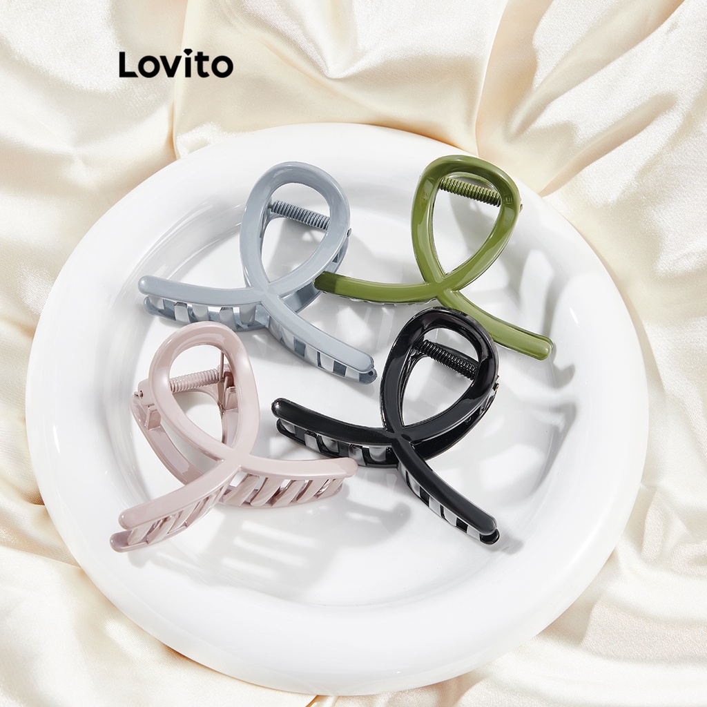 Lovito Kẹp tóc cơ bản trơn đơn giản cho nữ L63AD106