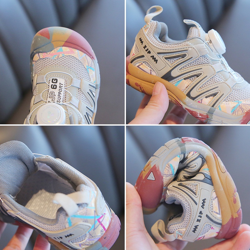 Amila Giày Thể Thao Chạy Bộ / Đi Bộ Đường Dài Đế Mềm Có Khóa Xoay Cho Bé Trai Và Bé Gái