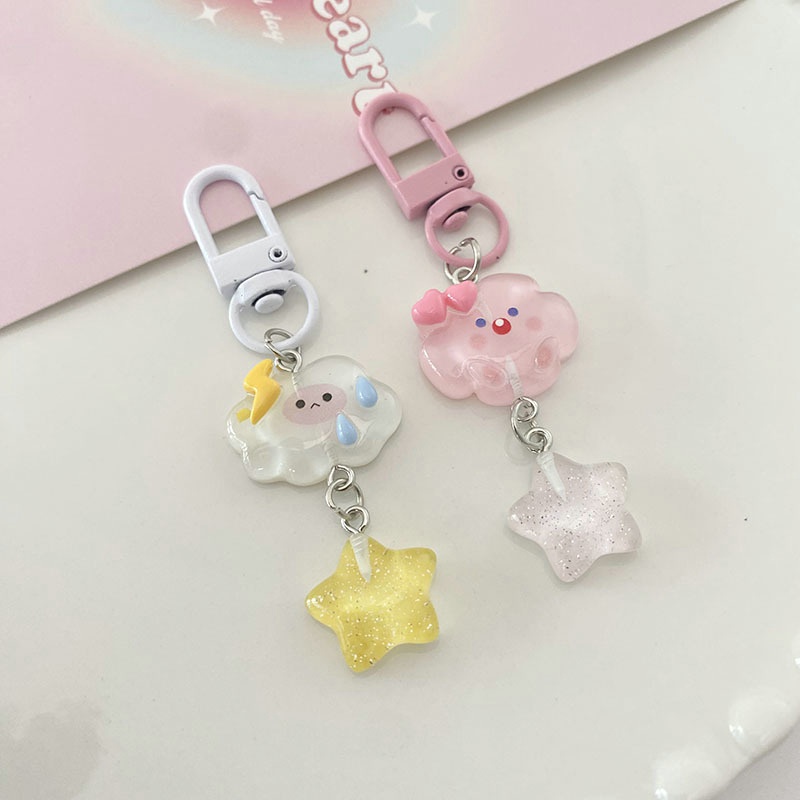 Móc Khóa Hình Đám Mây Cười Hoạt Hình Xinh Xắn Móc Khóa Hình Đám Mây Dễ Thương Dùng Làm Quà Tặng