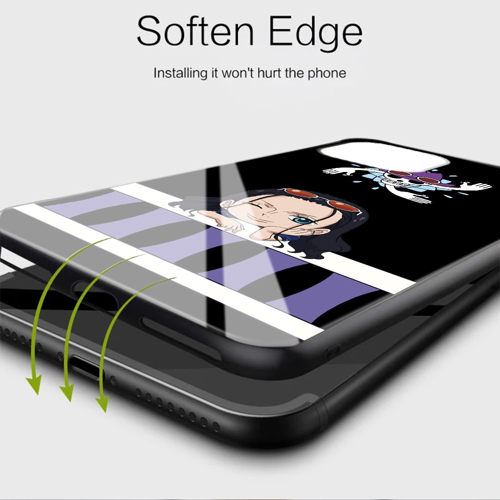 Ốp Điện Thoại Kính Cường Lực Bóng Cạnh Mềm Chống Sốc In Hình Nhân Vật anime one piece Cho iphone 15 pro max iphone 15 plus