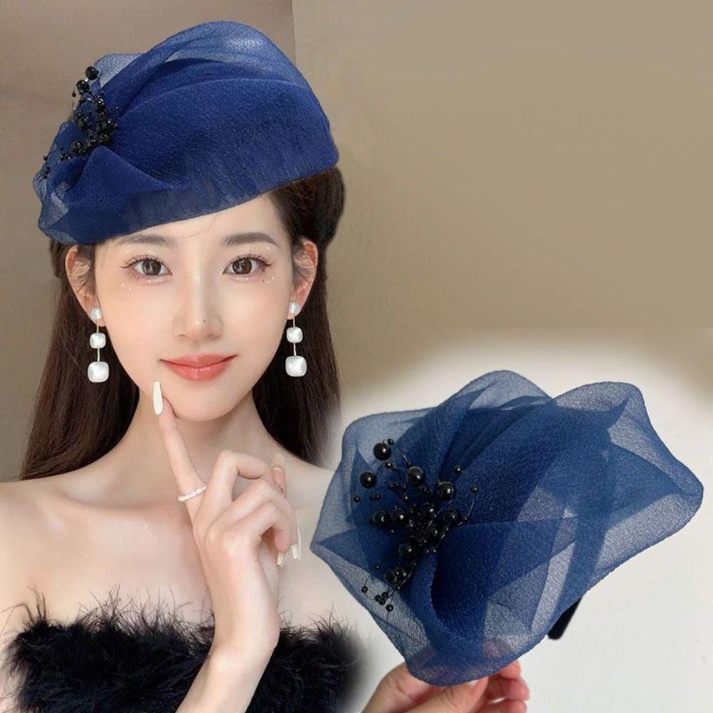 Danielo Băng Đô Cài Tóc Bằng Nhựa Phối Lưới Đính Hạt Thời Trang Cho Nữ