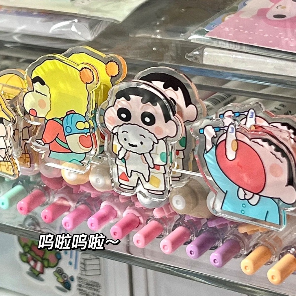 Kẹp Giữ Giấy Ghi Chú Bằng acrylic Hai Mặt Họa Tiết Hoạt Hình Cậu Bé Bút Chì shin-chan Dễ Thương