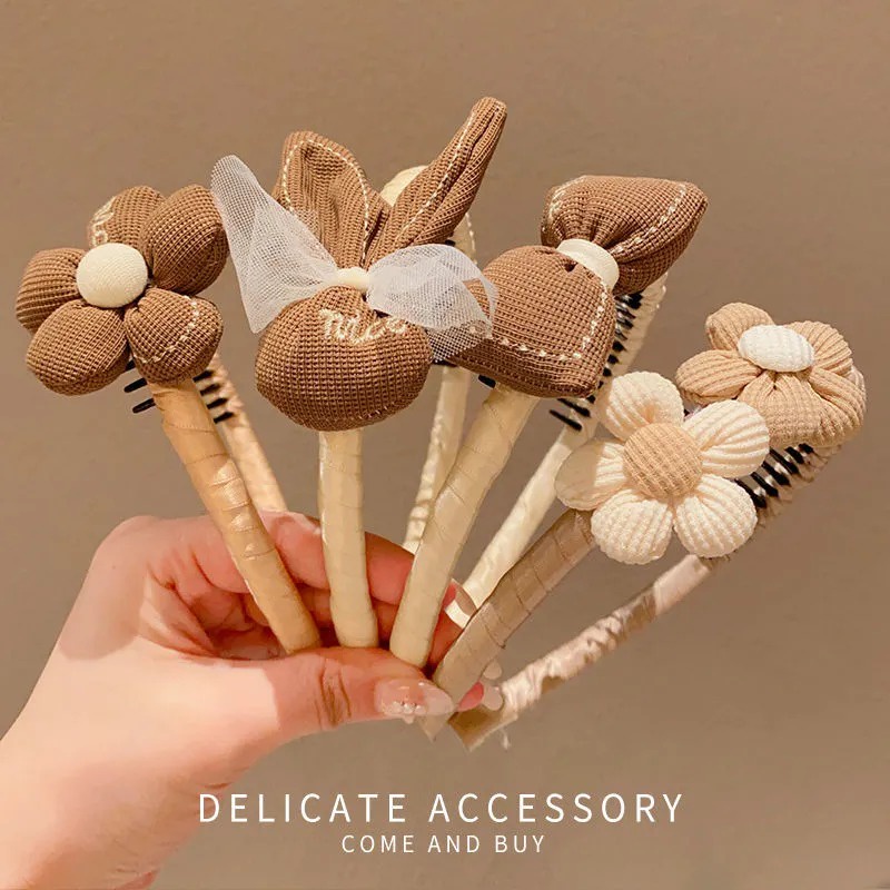 Băng Đô Cài Tóc Cho Bé Chống Trượt Đính Hoa Dễ Thương Cho Bé Gái