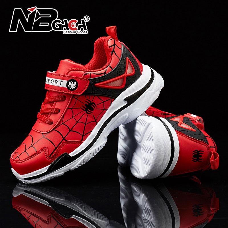 Giày Thể Thao Da pu Mềm Chống Nước In Hình Người Nhện Thời Trang Mùa Thu Cho Bé #828D