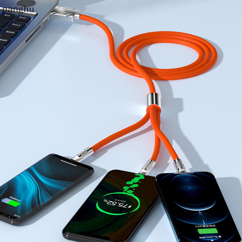 Dây Cáp Sạc micro usb / type-c 100 / 120w 3 Trong 1 120cm Chuyên Dụng Cho xiaomi huawei samsung