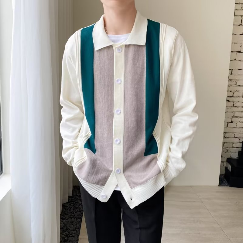 Áo Khoác cardigan Dệt Kim Mỏng Nhẹ Phong Cách retro Thời Trang Dành Cho Nam Giới
