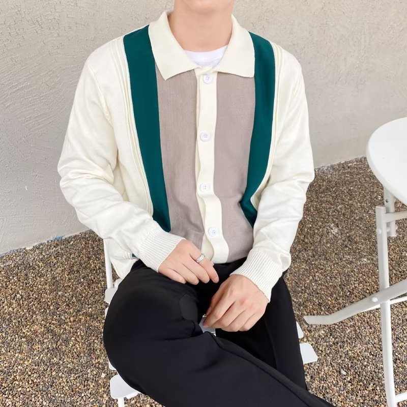 Áo Khoác cardigan Dệt Kim Mỏng Nhẹ Phong Cách retro Thời Trang Dành Cho Nam Giới