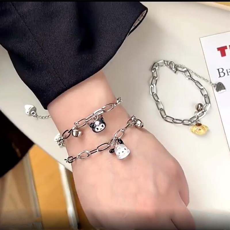 Sanrio Vòng Đeo Tay Họa Tiết kuromi cinnamoroll Dễ Thương Tùy Chỉnh Thời Trang Cho Học Sinh