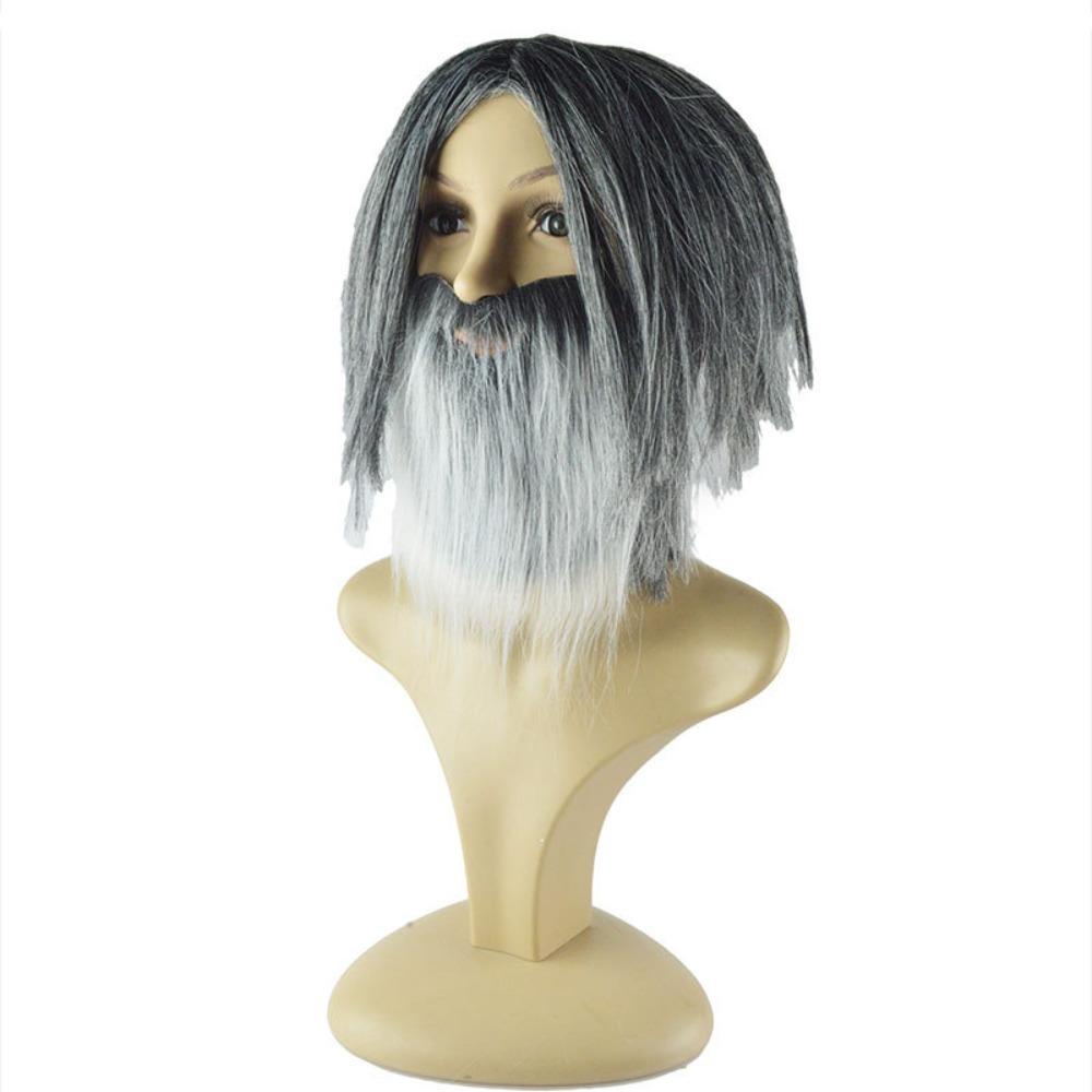Bộ Tóc Giả Râu Giả Màu Xám Vui Nhộn Thời Trang Hóa Trang Tiệc halloween Cho Nam