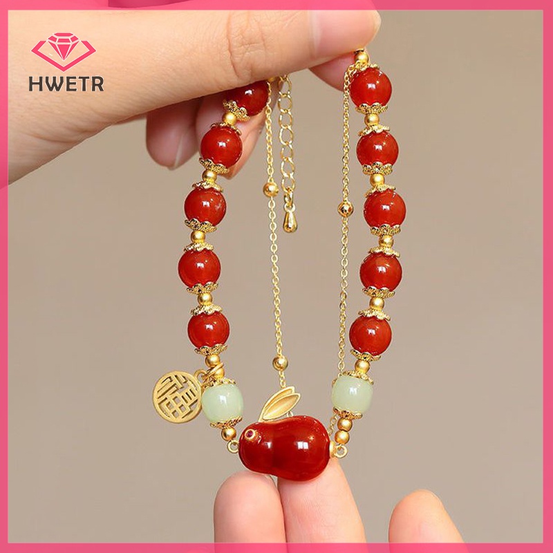 Vòng Tay Hai Lớp Mặt Hình Thỏ Dễ Thương Phong Cách vintage Cho Nữ Mới