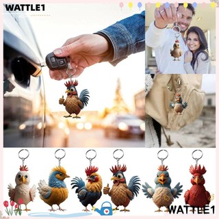 Wttle Móc Chìa Khóa Xe Hơi / Ba Lô / Móc Chìa Khóa acrylic Thủ Công Hình Gà Con Hoạt Hình Dễ Thương Làm Quà Tặng Giáng Sinh