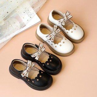 Giày búp bê vintage hoa thêu cho bé gái 2 tuổi đến 10 tuổi, Giày bệt bé gái giày công chúa da mềm sz 23-36