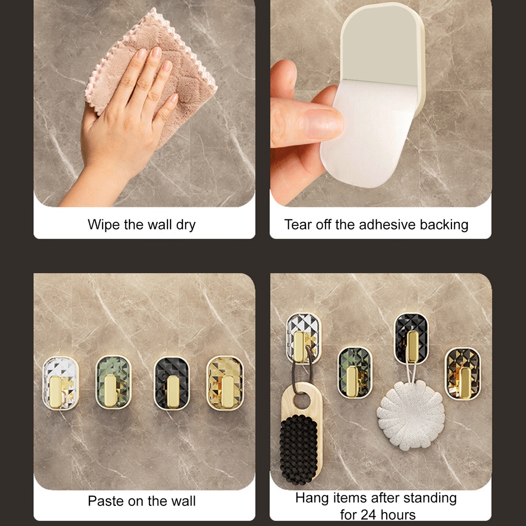 Móc Treo Khăn Tắm Dán Tường Bằng acrylic Siêu Dính Sang Trọng Trang Trí Nhà Cửa