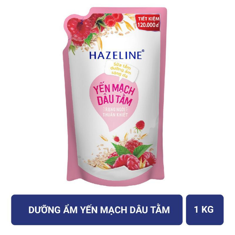Sữa tắm dưỡng thể thiên nhiên trắng sáng da Hazeline 1kg