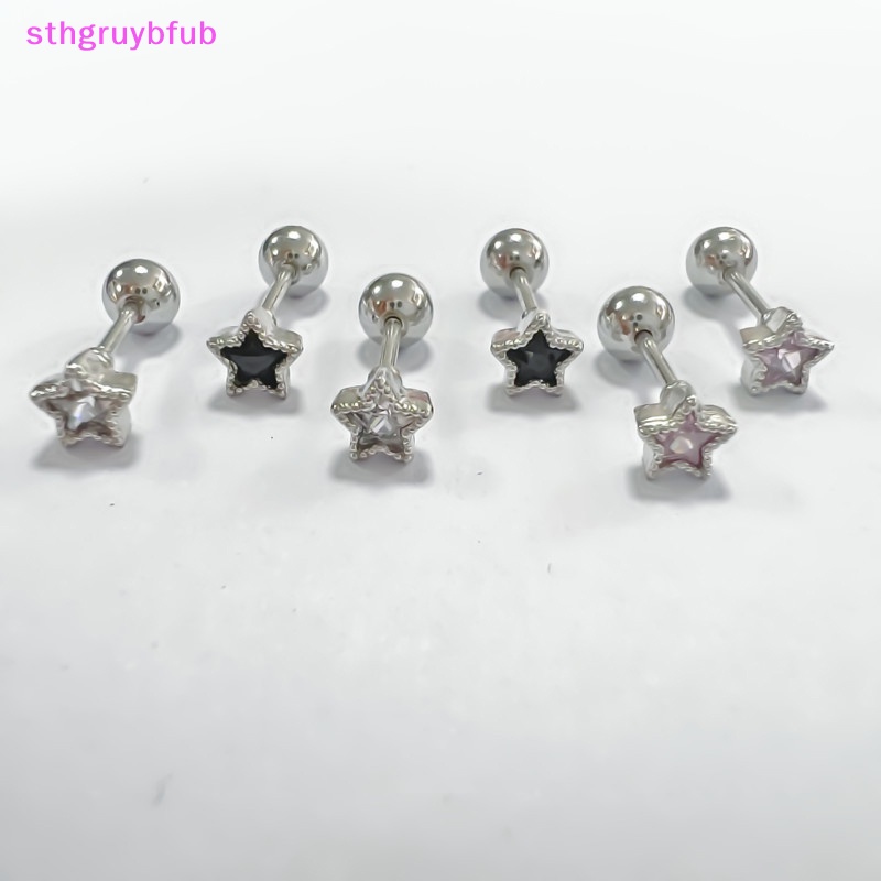 1 Bông Tai Thép Titan Đính Đá zircon Hình Ngôi Sao / Xương Tai Thời Trang Dự Tiệc Cho Nữ