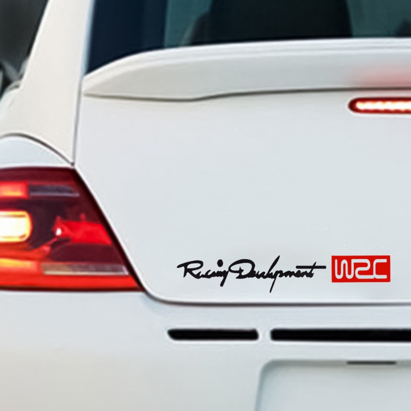 Bộ 4 Miếng Dán Decal Chữ Tiếng Anh wrc Trang Trí Ngoại Thất Xe Hơi Chống Thấm Nước