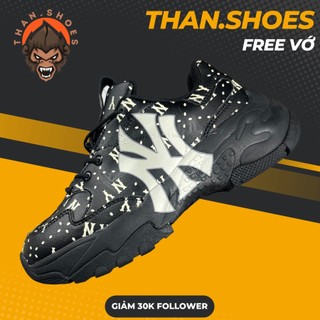 Giày mlb bigball chunky saffiano diamond monogram new york yankees black, mlb đen, mlb safiano đen - than.shoes