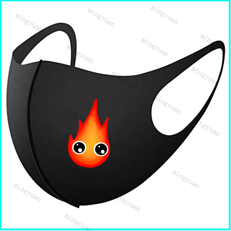 Mingyuan Khẩu Trang Cotton Lụa Lạnh Mềm Mại Chống Bụi Màu Đen Có Thể Giặt Và Tái Sử Dụng Phong Cách Hàn Quốc Cho Bé